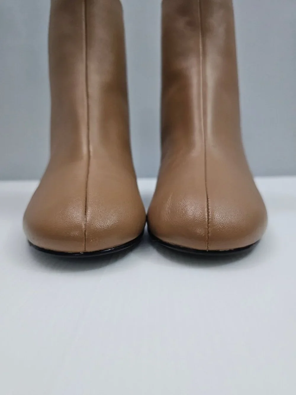 3.1 Phillip Lim Nadia Camel Brown Leather Ankle Boot Block Heel Back Zip EU 39